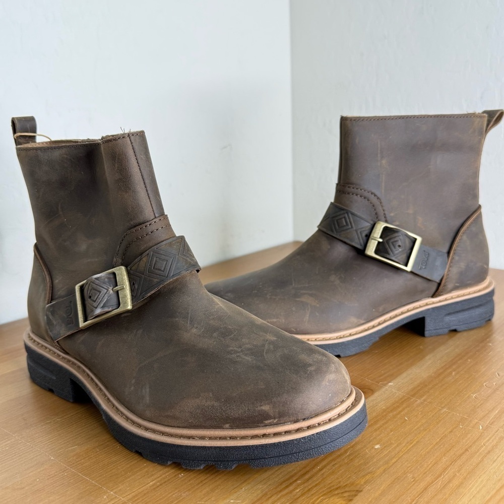 NEW TEVA ROWENA Buckle Brown Leather Boot Women’s Size 7.5